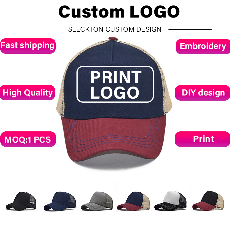 Stussy Bucket Hat - SLECKTON カスタムロゴ刺繍メッシュキャップ野球帽男性と女性のための DIY デザイン画像プリント帽子品質トラック運転手帽子ユニセックス