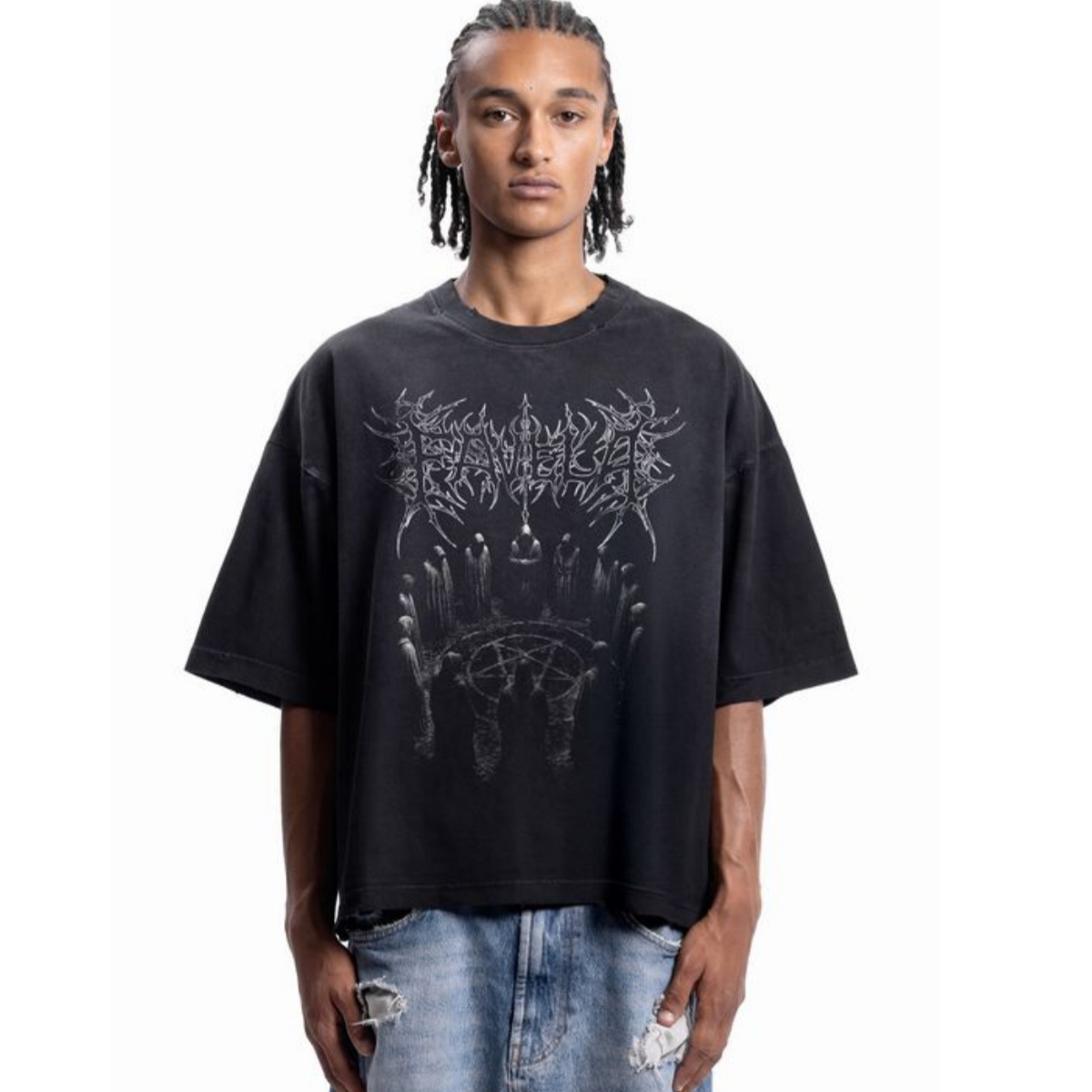 Streetwear Brand Font - カルトメタルフォントストリートトレンディブランド Tシャツコットングラフィック Tシャツ男性女性夏ストリートウェア