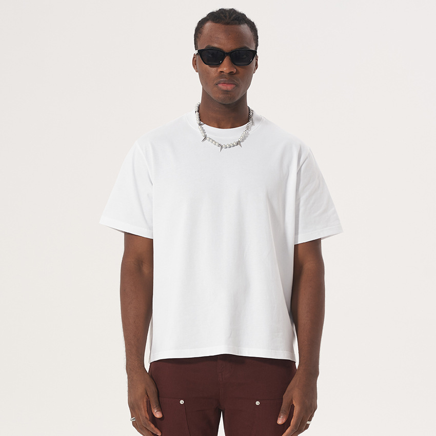 Streetwear Brand New - 多用途の新しいショートボクシーフィットスタイルのピュアコットンTシャツ、アメリカのストリートウェアブランドのヘビーウェイトショルダースリーブメンズTシャツ
