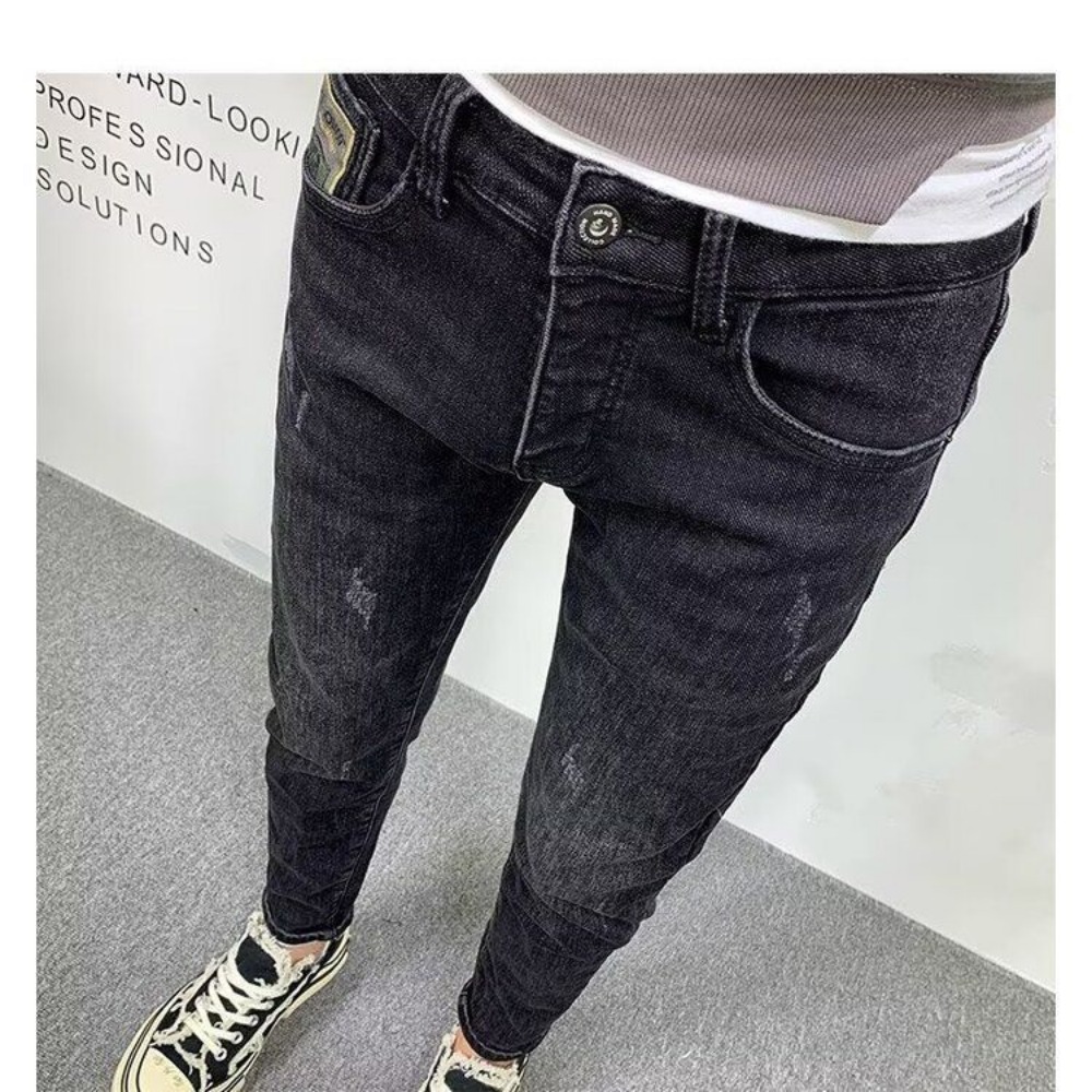 メンズスリムフィットデニムジーンズ,単色,カジュアル,ラグジ - Streetwear Clothing Brands のレビューと価格