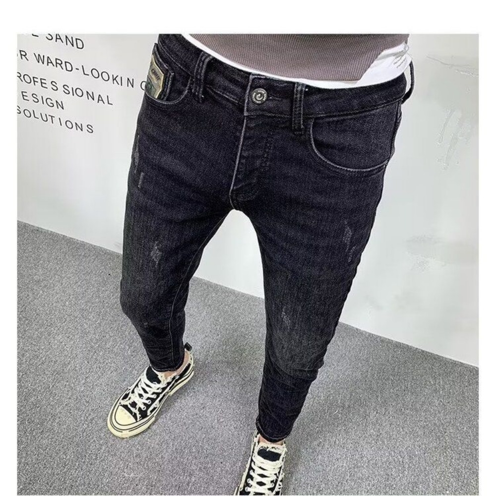 メンズスリムフィットデニムジーンズ,単色,カジュアル,ラグジ - Streetwear Clothing Brands のレビューと価格