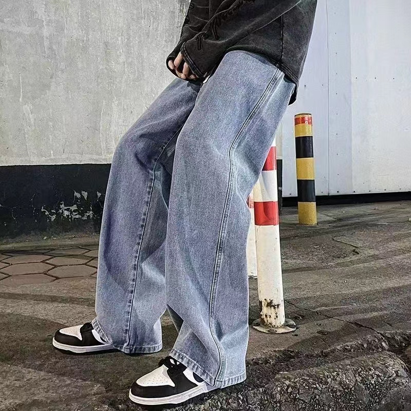 2023新しいストリートルーズジーンズ男性韓国スタイルのファ - Streetwear Clothing Brands のレビューと価格