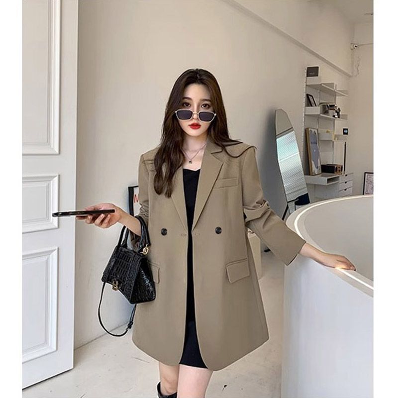 女性の長袖黒のブレザー,韓国のシックなスーツ,ルーズフィット - Streetwear Clothing Brands のレビューと価格