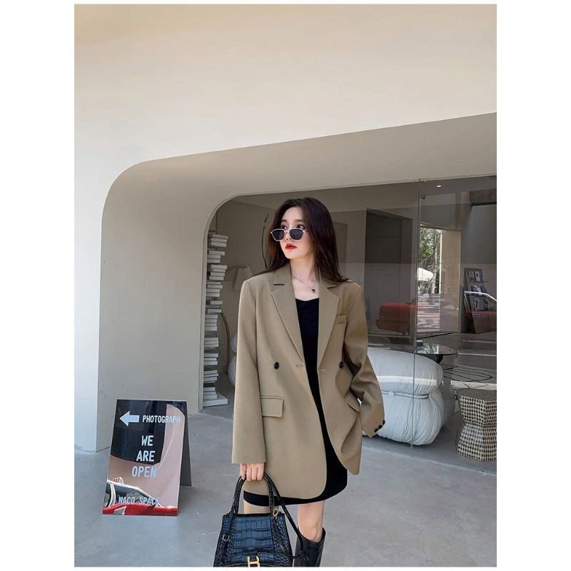 女性の長袖黒のブレザー,韓国のシックなスーツ,ルーズフィット - Streetwear Clothing Brands のレビューと価格