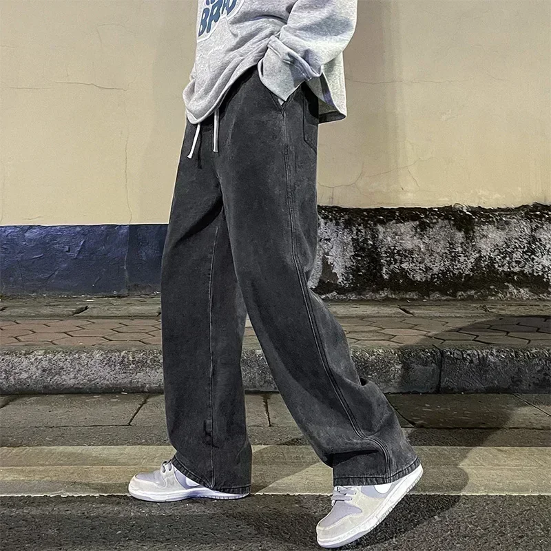 新しいストリートウェアルーズジーンズ男性韓国スタイルファッシ - Streetwear Brand New のレビューと価格