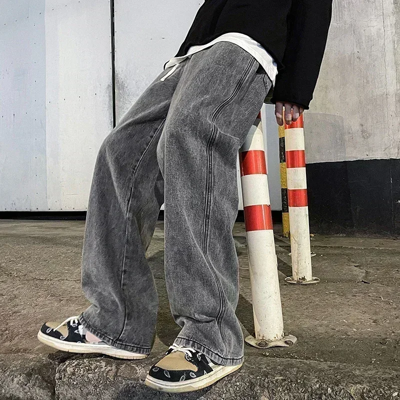 新しいストリートウェアルーズジーンズ男性韓国スタイルファッシ - Streetwear Brand New のレビューと価格