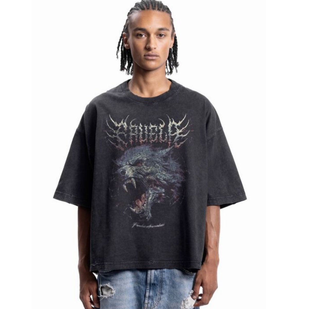聖心メタルフォントストリートトレンディブランド Tシャツコッ - Streetwear Brand Font のレビューと価格