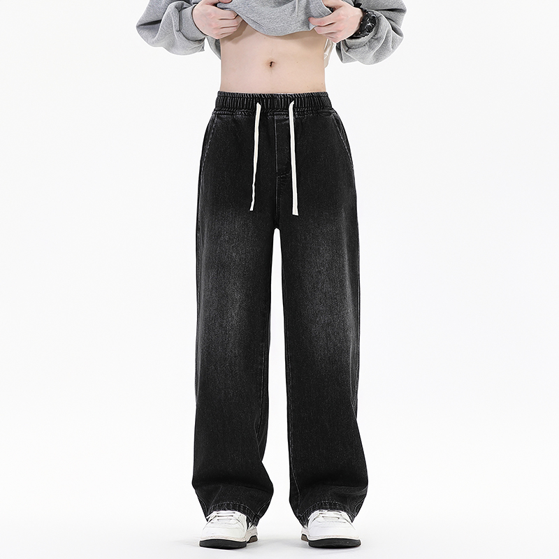 春秋の新ストリートウェアルーズジーンズ男性韓国スタイルのファ - Streetwear Clothing Brands のレビューと価格